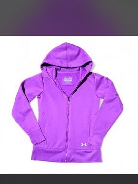 Under Armour UA Storm Purple Full Zip Hoodie Small Fleece Lined Athletic Jacket